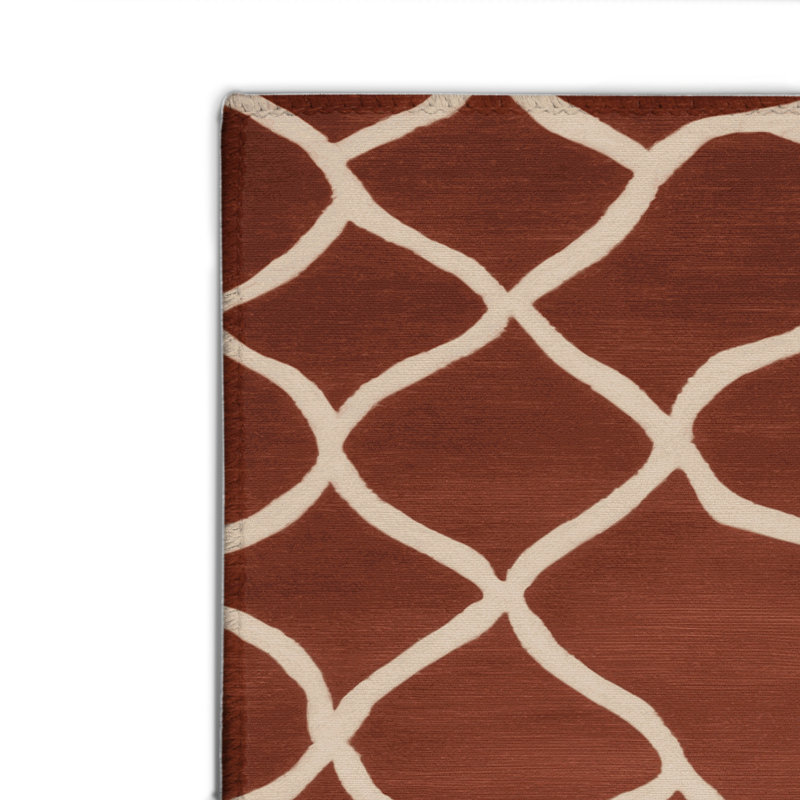 Tapis brun intérieur et extérieur Trellis, Rectangle 4pi x 6 pi