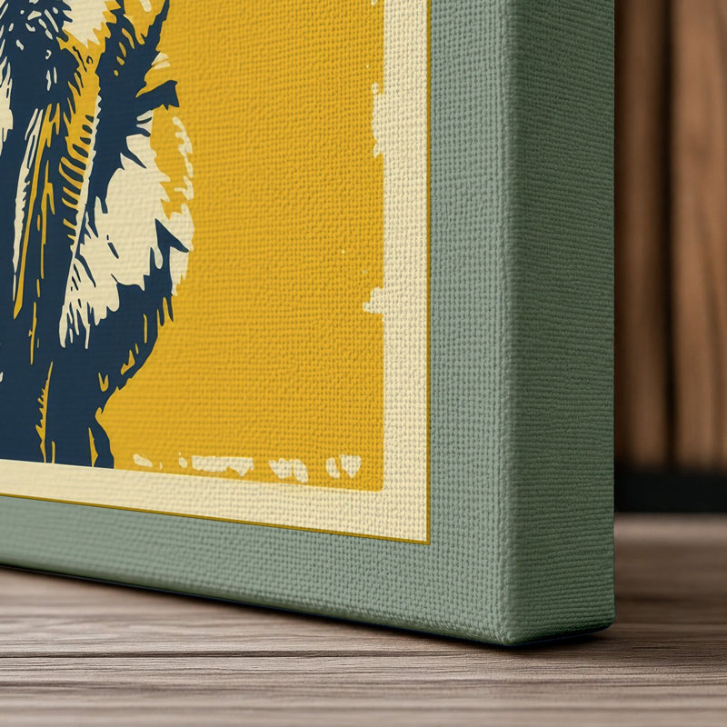 Fox in Repose Graphic - Wrapped Canvas, 30x20 - 76.2 x 50.8 cm, Sage Border