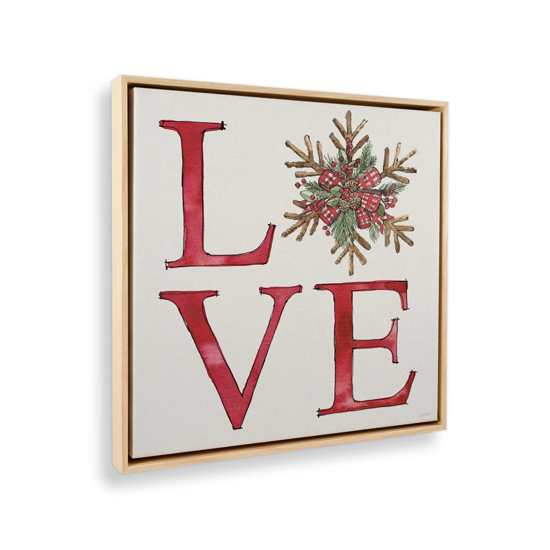 «Holiday Love», impression sur toile encadrée, Cadre américain en érable flottant, H 24,75 po x l 24,75 po x P 1,75 po