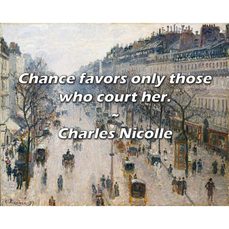 Charles Nicolle Citation: La chance ne favorise que ceux qui la courtisent., H 26 po x l 32 po