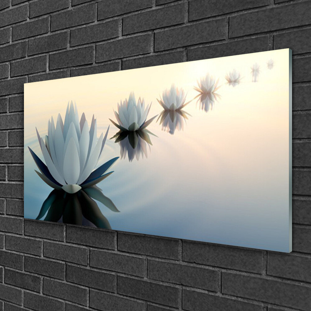 Floral Flowers - Unframed Panoramic Photograph on Glass
