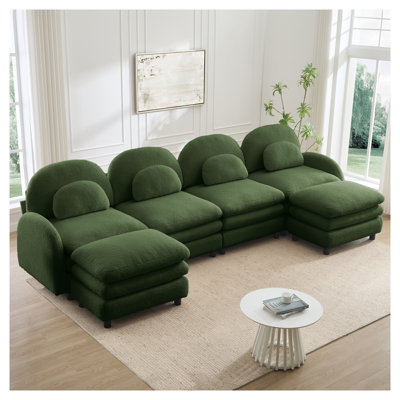 Canapé modulaire en tissu Green Teddy