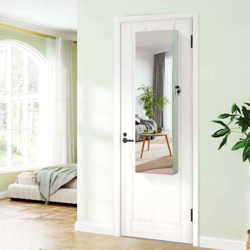 Organisateur de rangement pour armoire à bijoux avec lumières et tiroir, Green