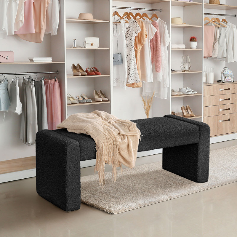 Banc rembourré 47 po Boucle, Noir