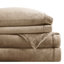 Drap-housse 3 pièces dans un abat-jour taupe - 100%, ultra doux et riche en confort, comprend une taie d'oreiller plate, des draps-housses, peut accueillir un matelas jusqu'à 16 po, lavable à la machine pour un environnement de sommeil confortable, brossé les deux