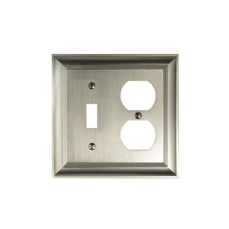 Impressions 2-Gang Toggle Light Switch Combination Wall Plate, Brushed Nickel