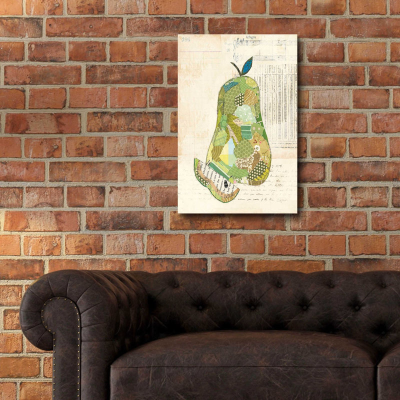 «Pear» par Courtney Prahl, art mural en verre acrylique, H 24 po x l 16 po