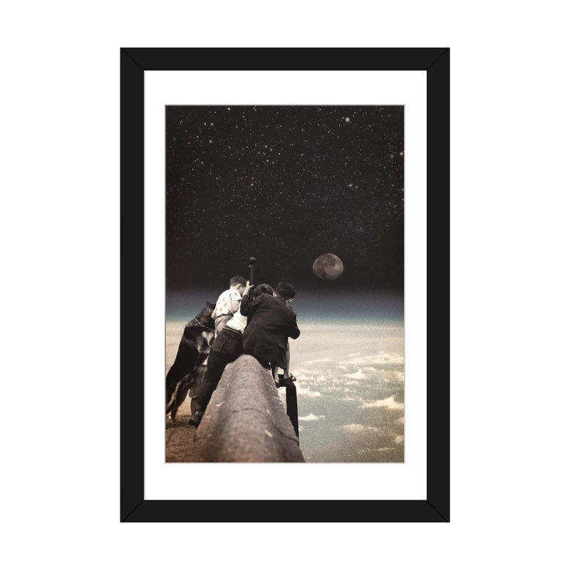 «Curiosity», impression sur toile, Papier d'art encadré noir, H 32 po x l 24 po x P 1 po, Blanc