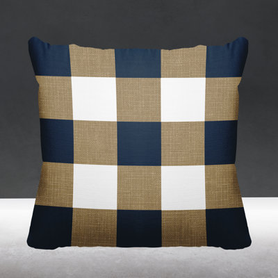 Plaid Outdoor Reversible Throw Pillow