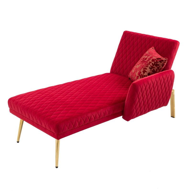 Chaise longue rembourrée Kix, 100% polyester rose rouge