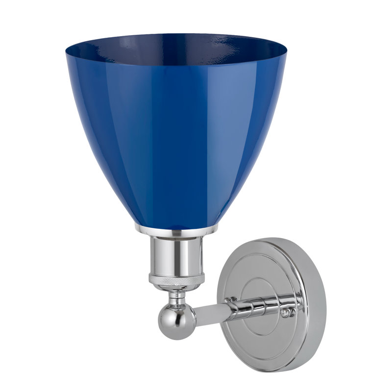 Applique à bras en métal, Bleu, Chrome poli