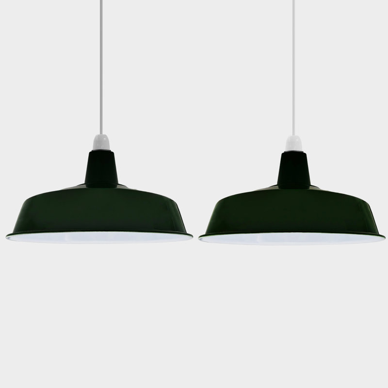 18.7cm H Metal Dome Lampshade, Green