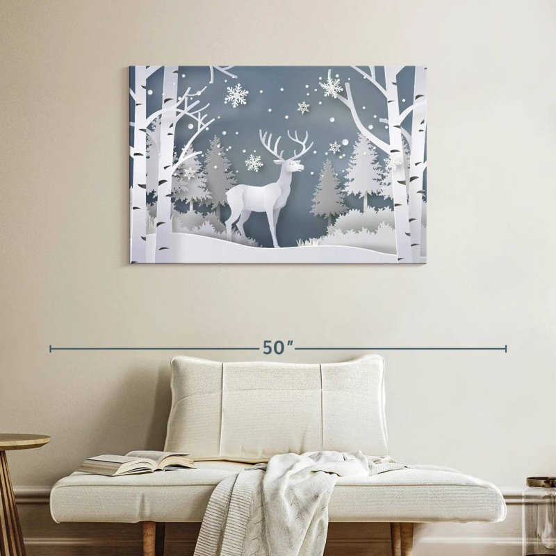 Snow White Deer, 26" H x 39" W