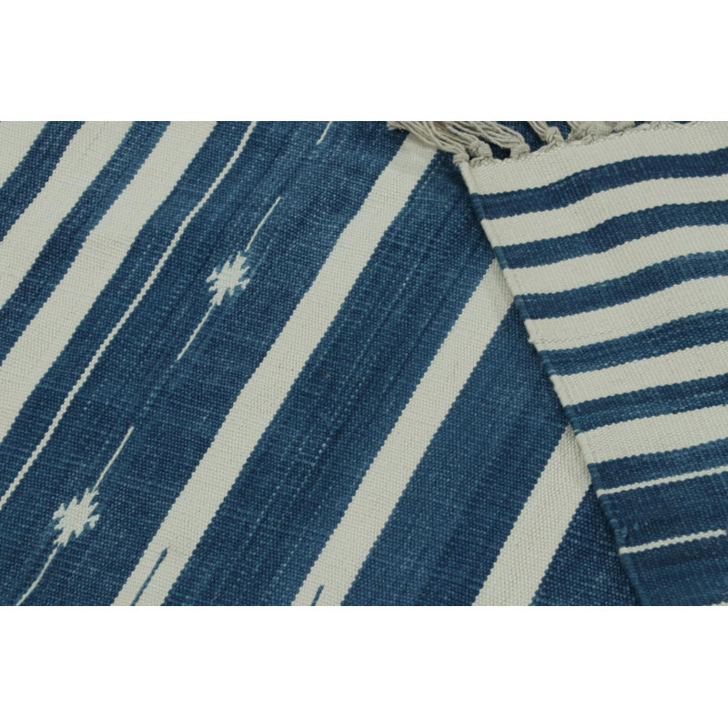 Dhuree Cotton Striped Area Rug, Rectangle 10' x 14'