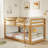 46.6" Low Bunk Bed for Kids, Solid Wood Twin over Twin with Full-Length Guardrails,  Low Profile Design-70167705