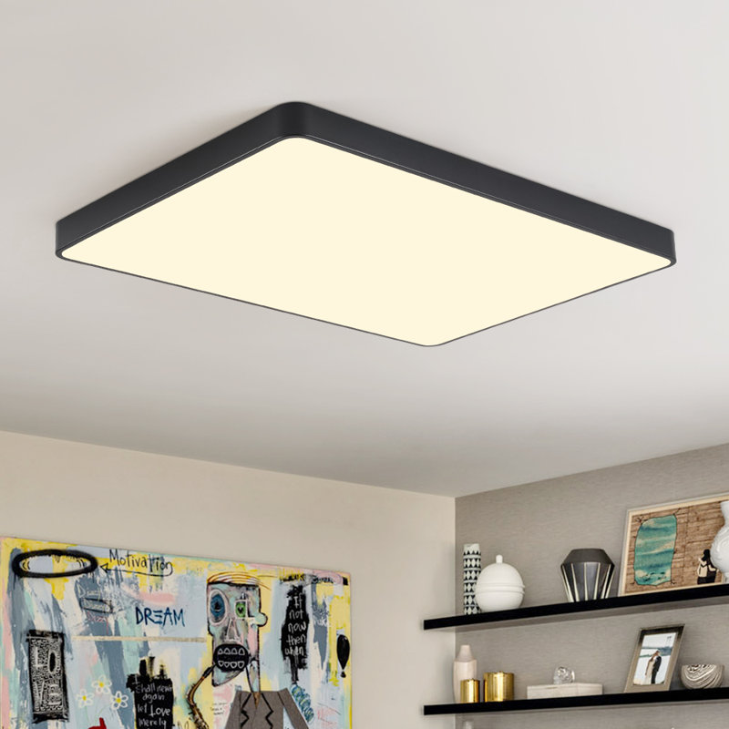 Kita 33.9" 1 - Light Rectangle Dimmable Led Flush Mount, Matte Black