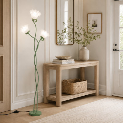 3 Color Led Modern Flower Floor Lamp, French Lily-Of-The-Valley Design, with Adjustable Stem