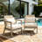Outdoor Acacia Wood Patio Club Chair-129028104