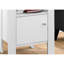 Table d'appoint en stratifié blanc pour le salon - Comprend des pieds carrés et une extrémité de rangement en bois composite pour la pièce, la chambre à coucher, le coin-détente