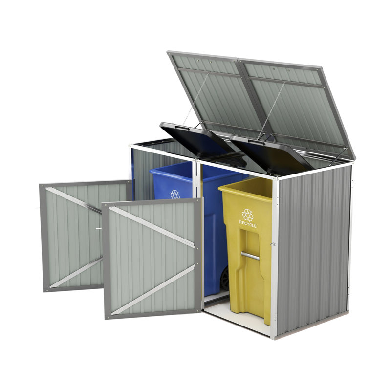 Rangement extérieur pour poubelle, 54 pieds cubes, acier galvanisé