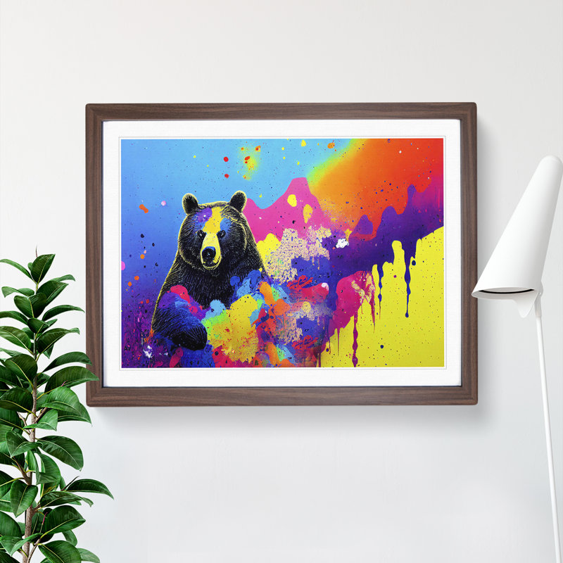 Bear Paint Splash Vol.6 - Framed Print, Walnut, 34cm H x 46cm W x 2cm D