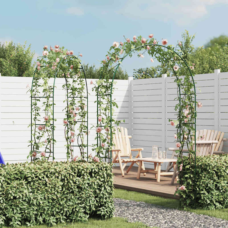 Arche de jardin 2 pièces, treillis en arche, arche en métal, résistant aux intempéries, H 94,5 po x l 55,1 po en fer noir