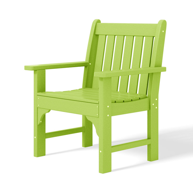Chaise avec accoudoirs en PEHD Albric Garden, Limette