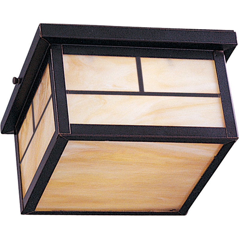 2 - Bulb Outdoor Flush Mount, Burnished, Incandescent