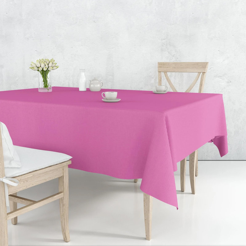 Disposable Plastic Premium Tablecloth Heavyweight Rectangle 54" x 108", Hot Pink, 1