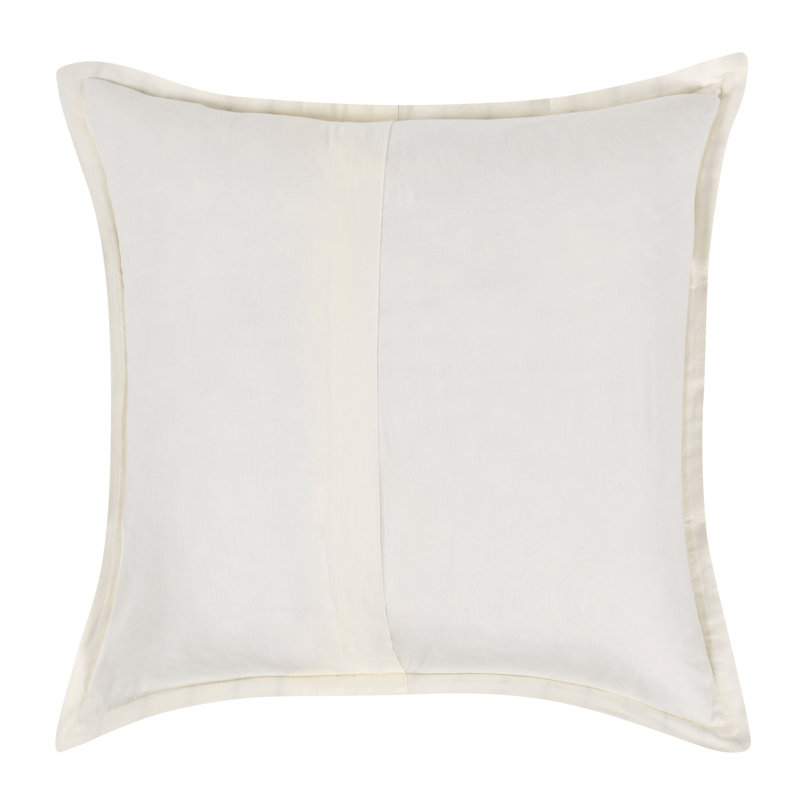 Ivory and Gray Striped Belgian Linen Euro Sham