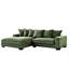 Canapé modulaire surdimensionné à gauche de deux pièces de luxe pour salon, canapé en L de 102,4 po avec méridienne, revêtu de velours côtelé, vert foncé-1908451774-1908451745