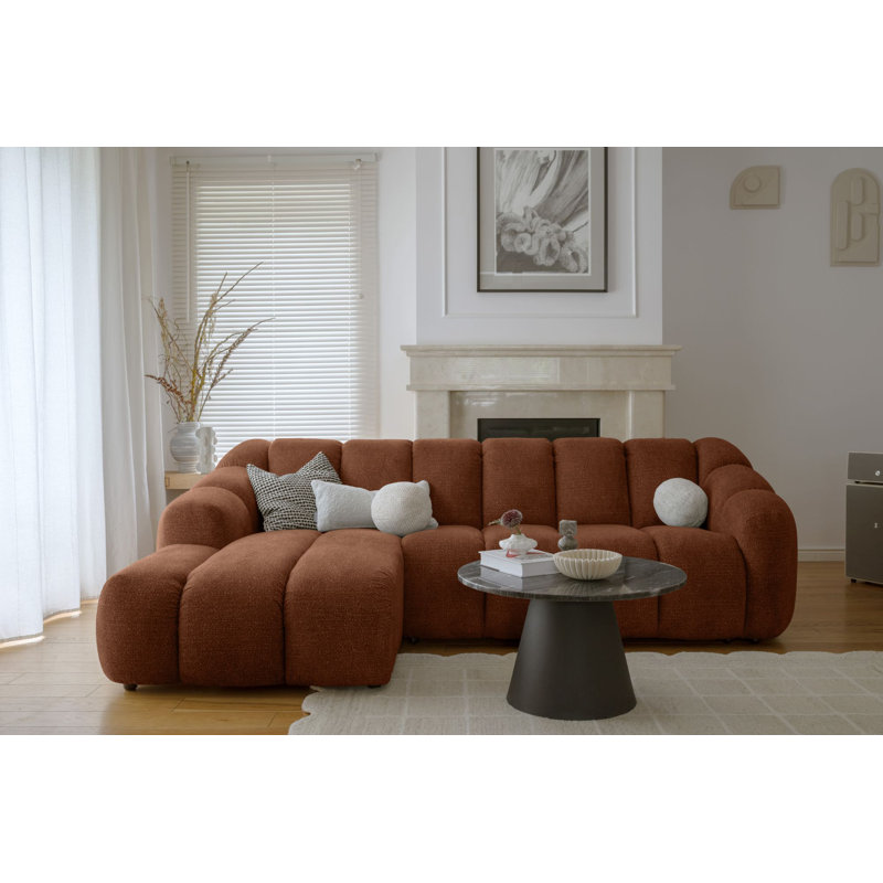 Shell Corner Sofa , Orange, 4, Left Hand Facing