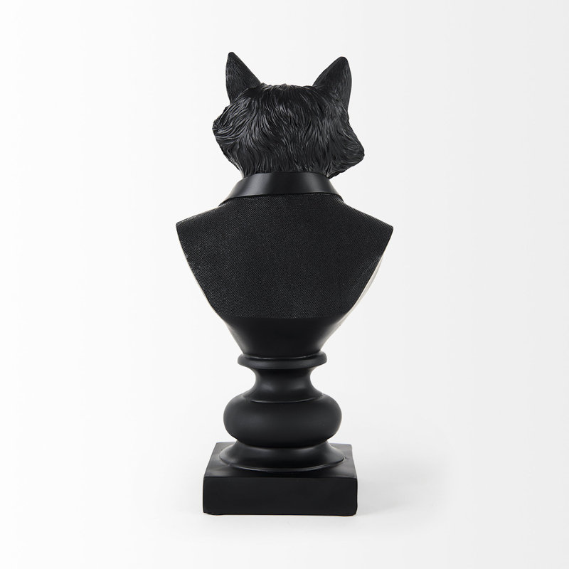 Figurines de renard en résine, Noir