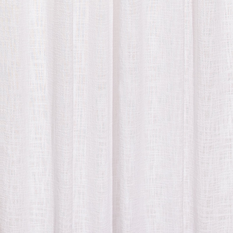 Cotton Semi Sheer Curtain Panel Pair, White, 52" W x 96" L