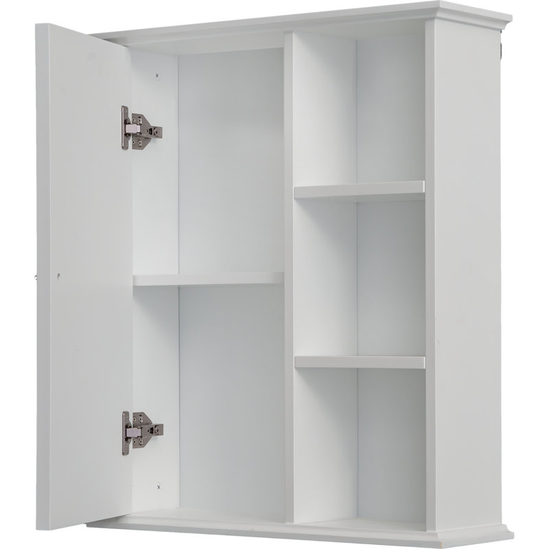 23.6" White Bathroom Wall Cabinet, White