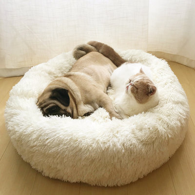 Velvet Bolster Pet Bed