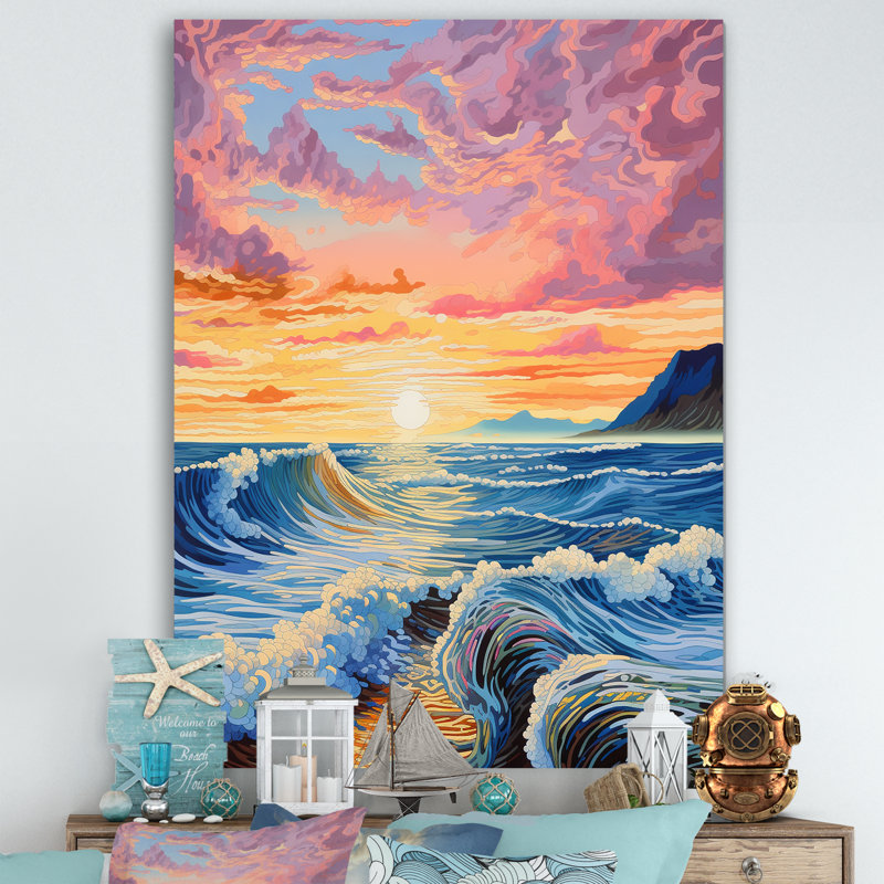 Rainbow Ocean Sunrise IV sur toile, Toile tendue, H 32 po x l 24 po x P 1 po