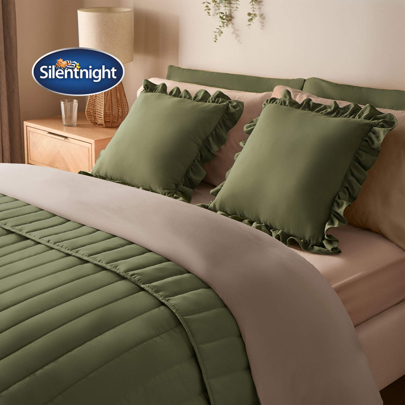 Silentnight Supersoft Ruffle Cushion, Green