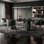 Modern luxury rectangular marble dining table set