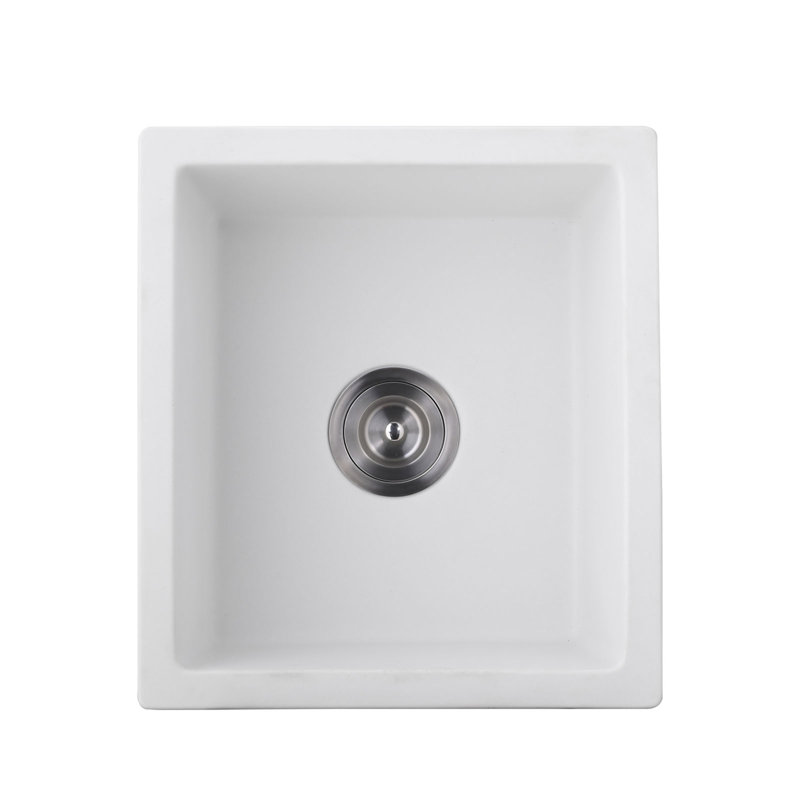 Évier de bar en quartz avec grille et crépine L 18 po x l 16 po Quartz