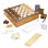 Ensemble de jeux de société en bois 7 en 1 classique - soirée de jeu en famille avec cartes, dés, échecs, dames, backgammon, dominos et cribb