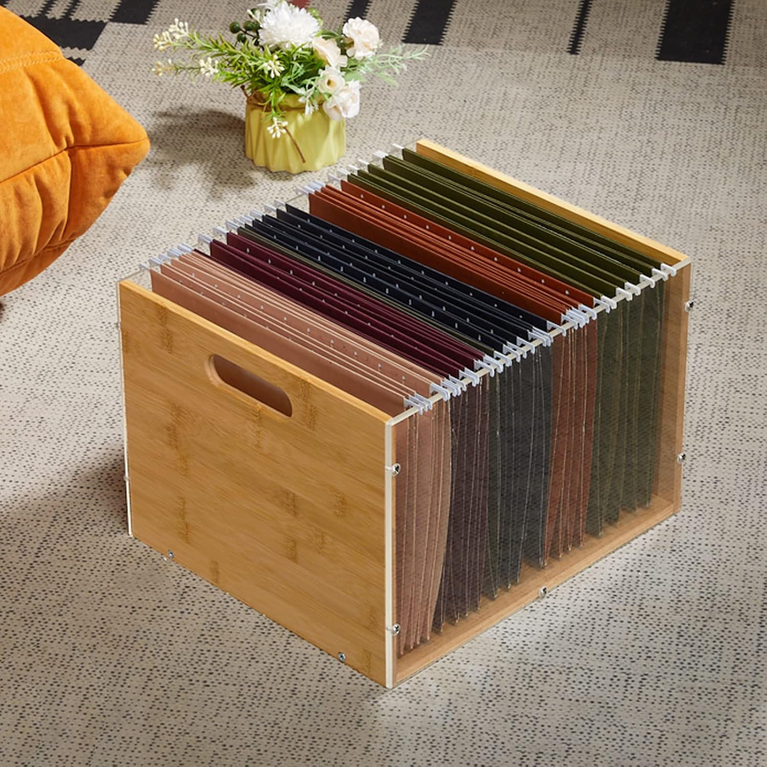 Edge Dog Crate Platforms Reference: Latitude Run Bamboo Edge Letter Size Filing Crate With Handle