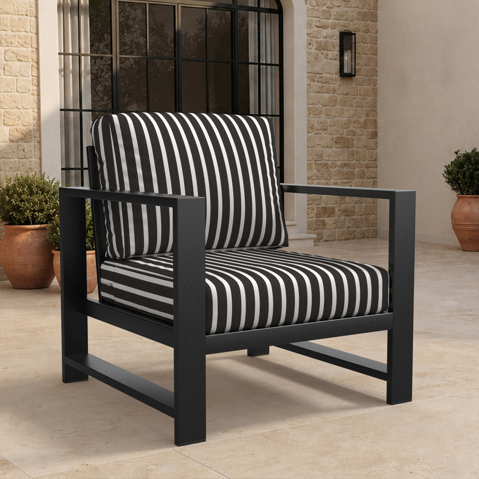 Dulcie Sunbrella® Patio Lounge Chair, Sunbrella® Shore Classic