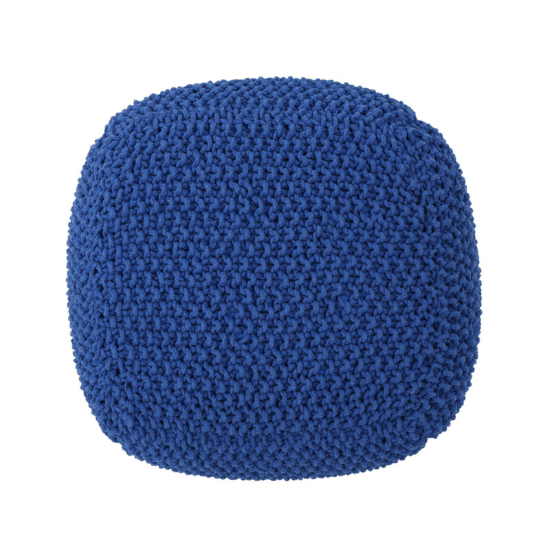 Pouf en coton Hollis, Coton bleu marine