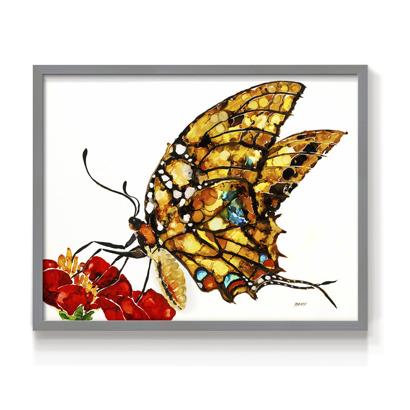 Wings II - Reproduction encadrée - Restickable, H 16 po x l 20 po, Gris
