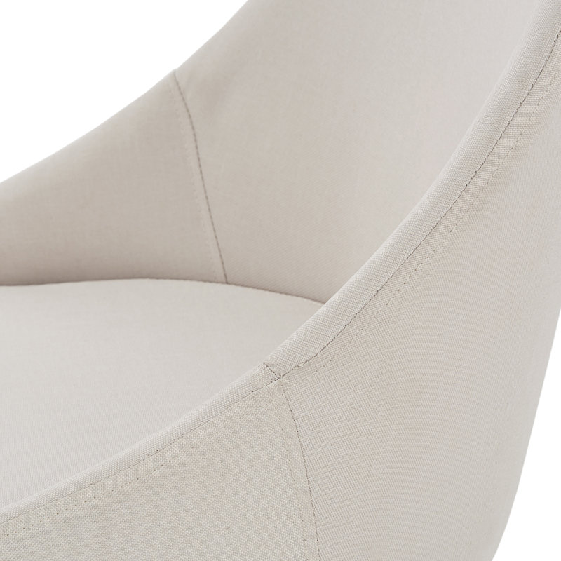 Tabouret de bar et de comptoir pivotant Loyd, Lin beige, Noyer, Tabouret de bar (siège d'une hauteur de 29 po)