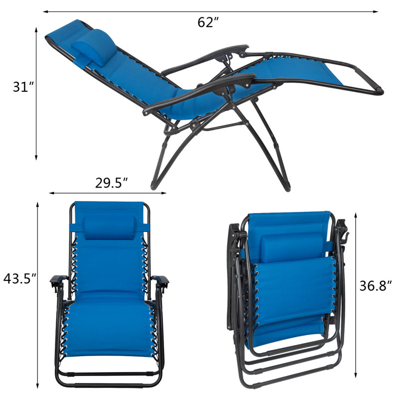 Kantzer Folding Zero Gravity Chair, Blue
