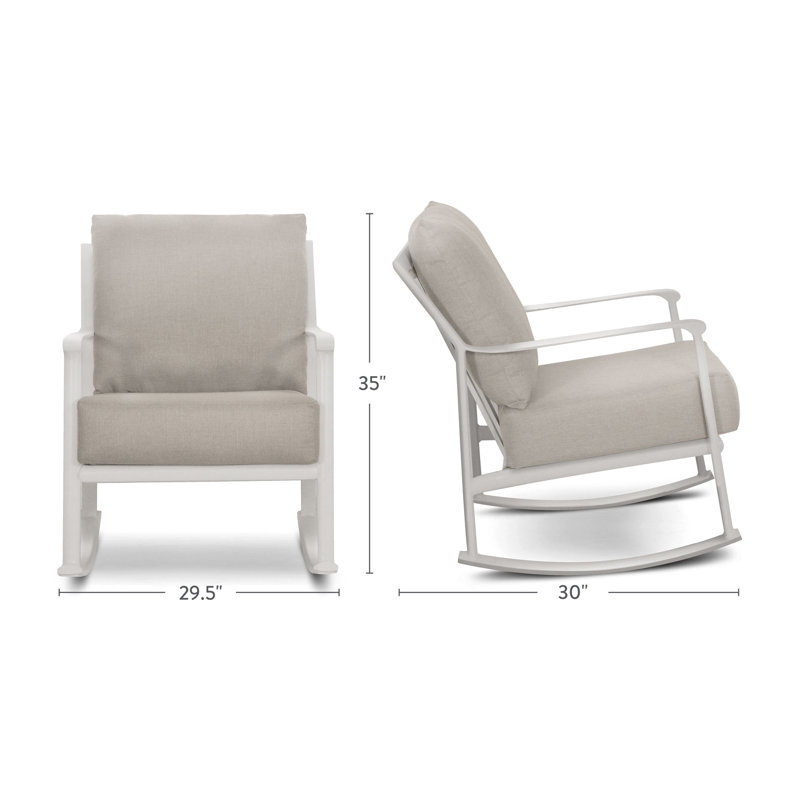 Outdoor Rocker Chair, Coastal Mist, Antique Beige Sunbrella® Canvas