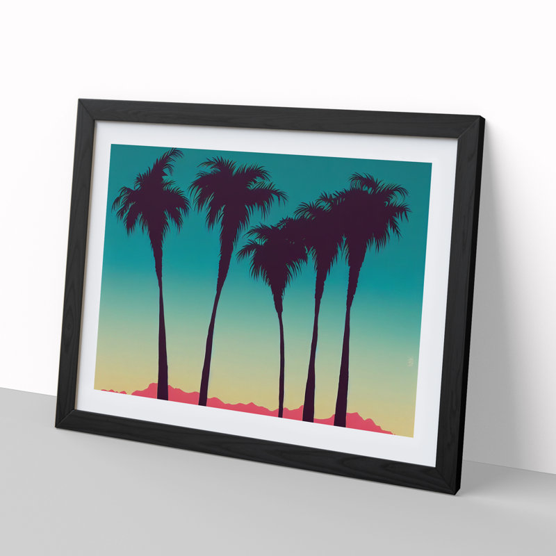 Ethereal Palm Trees - Framed Print, Black, 34cm H x 46cm W x 2cm D