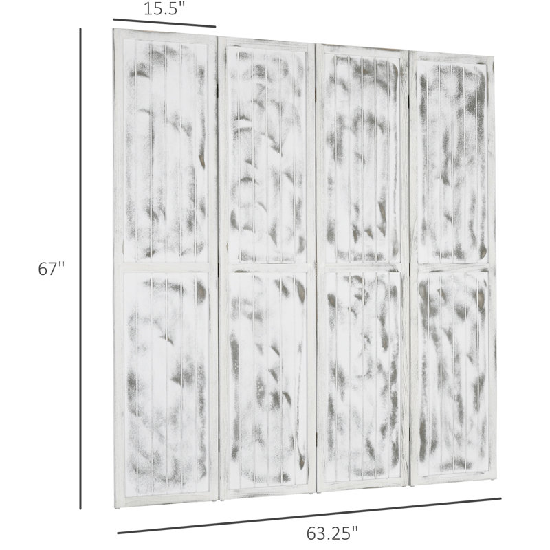 Paravent blanc à 4 panneaux pliables pour le salon, la chambre à coucher et la cloison de bureau à domicile